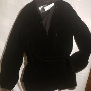 J Crew black velvet top